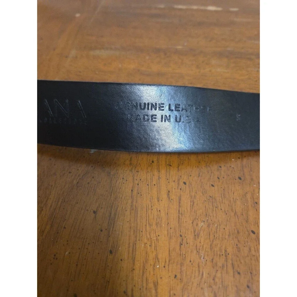 Juliana Collezione Belt Black Size Small Italian Leather Rhinestone Buckle